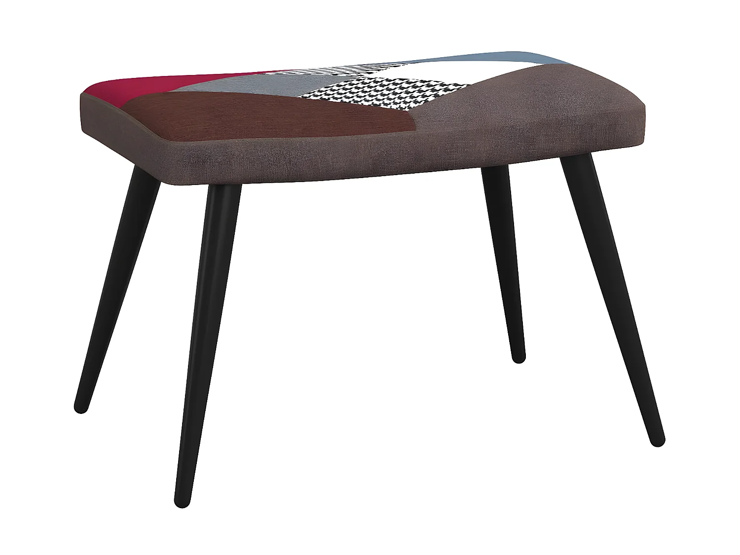 Chaise de relaxation avec repose-pied Patchwork Tissu