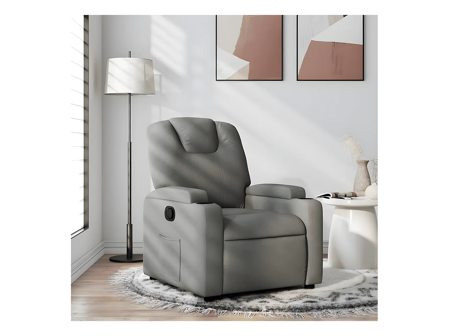 Fauteuil inclinable Gris foncé Tissu