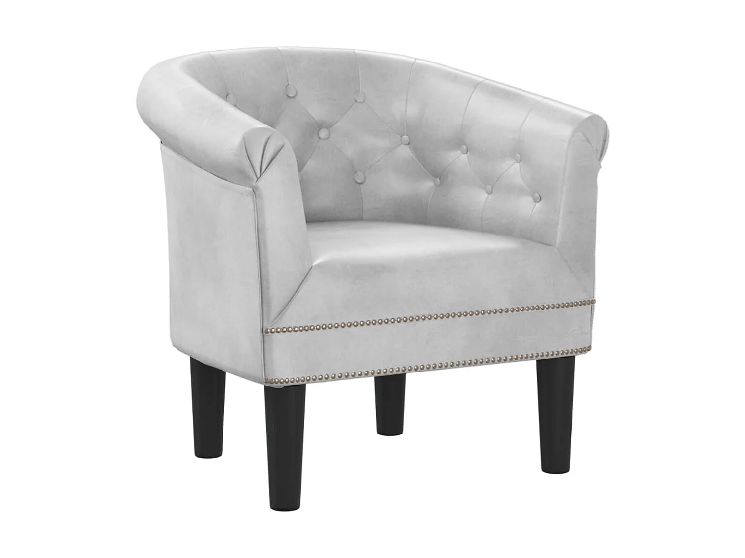 Zilverkleurige kunstleren converteerbare fauteuil