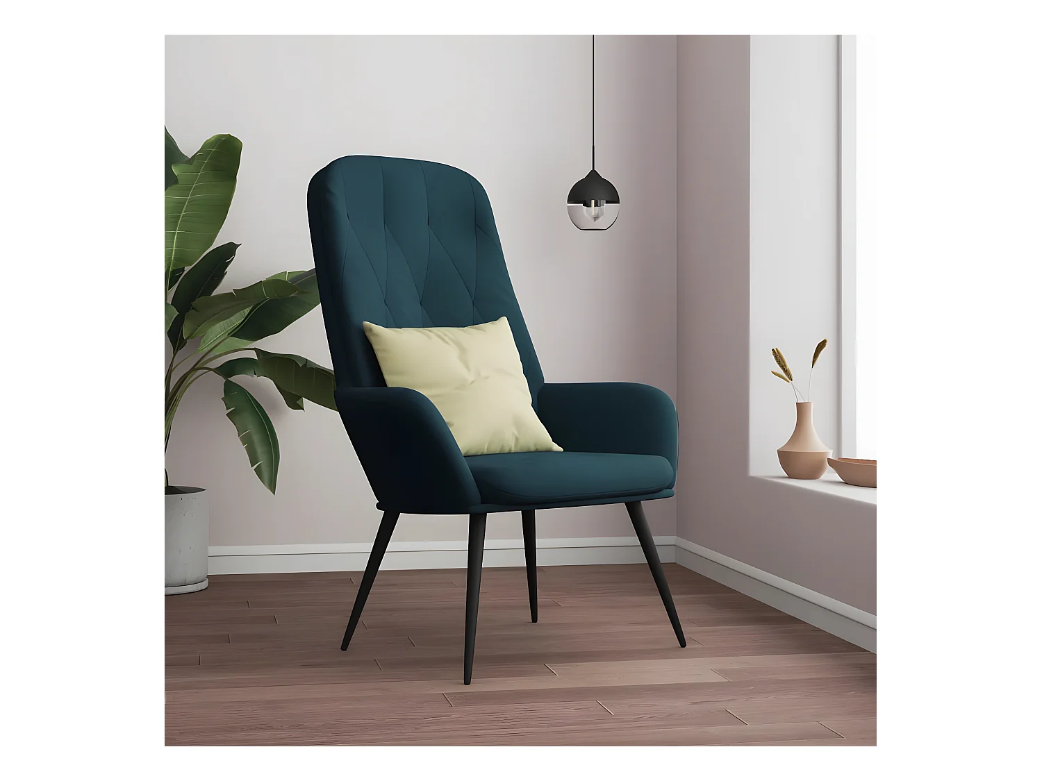 Chaise de relaxation Bleu Velours