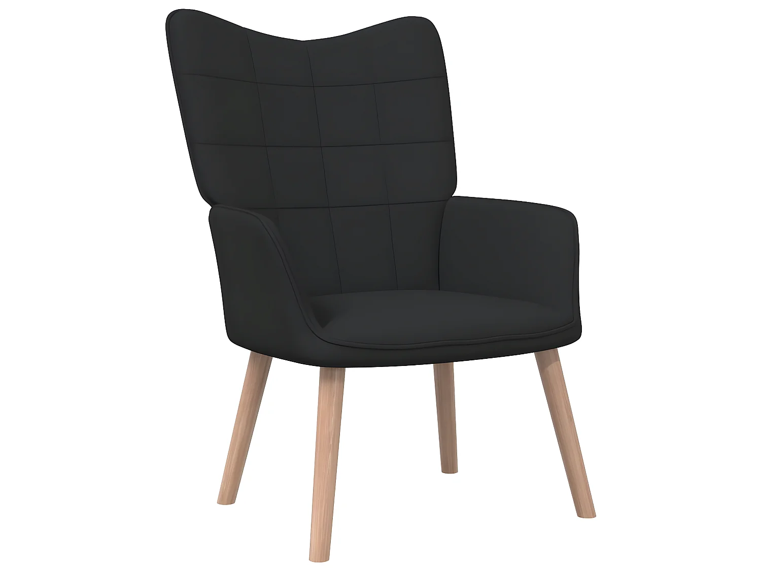 Chaise de relaxation avec tabouret Noir Tissu