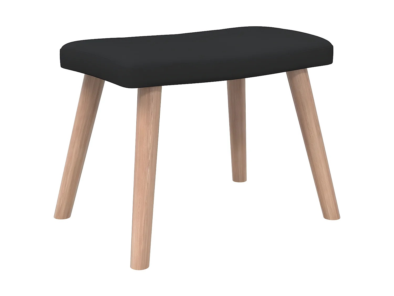 Chaise de relaxation avec tabouret Noir Tissu