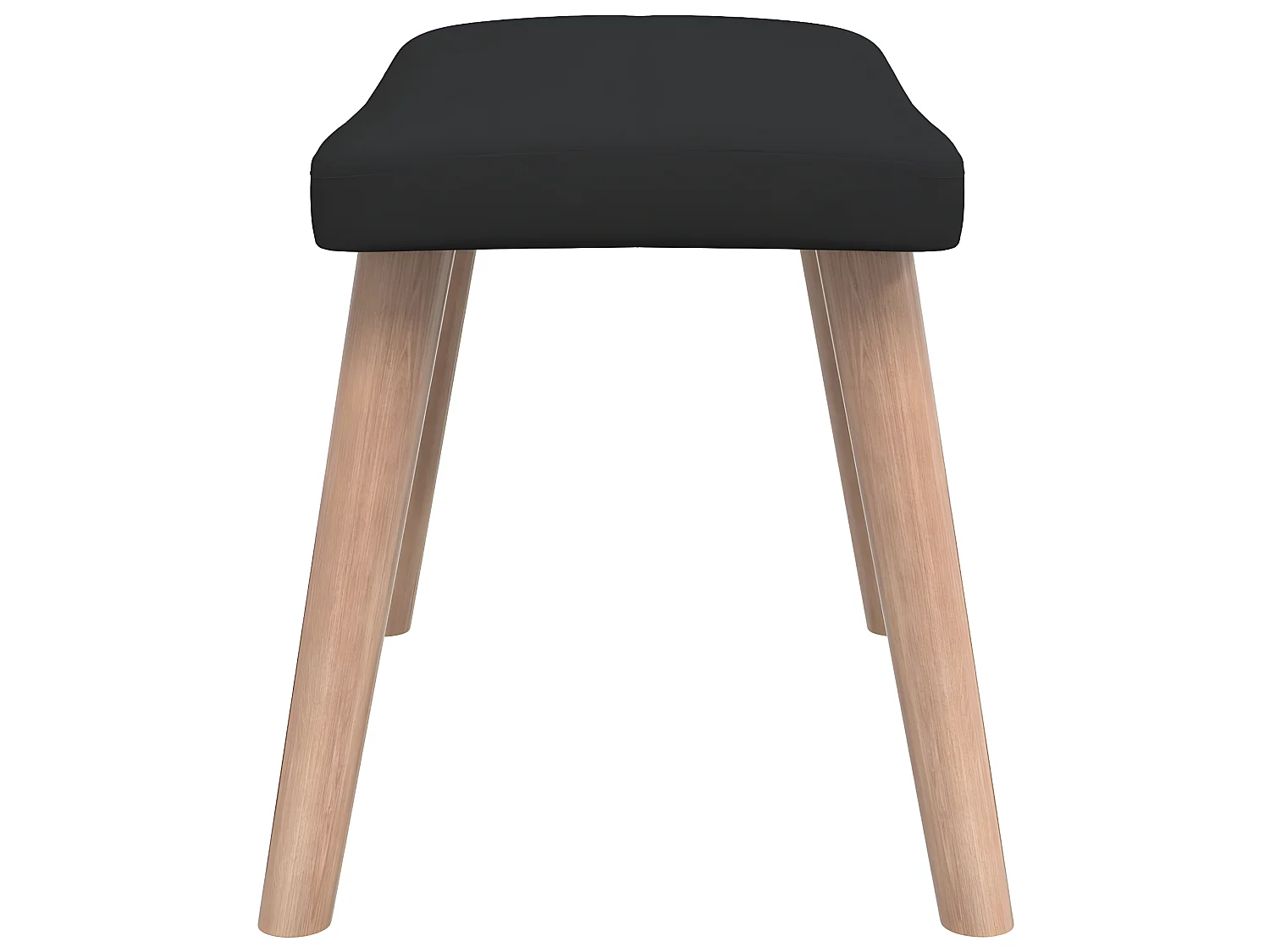 Chaise de relaxation avec tabouret Noir Tissu