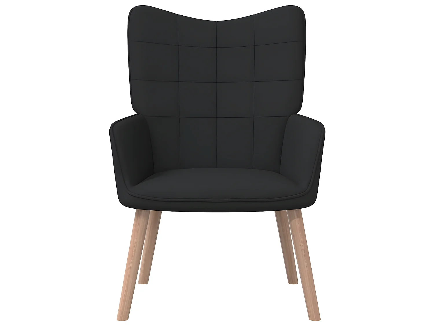 Chaise de relaxation avec tabouret Noir Tissu