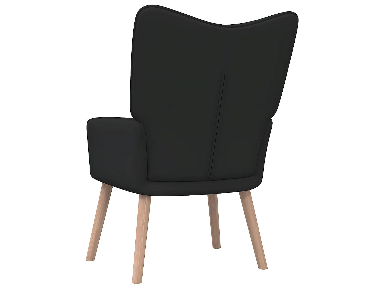 Chaise de relaxation avec tabouret Noir Tissu