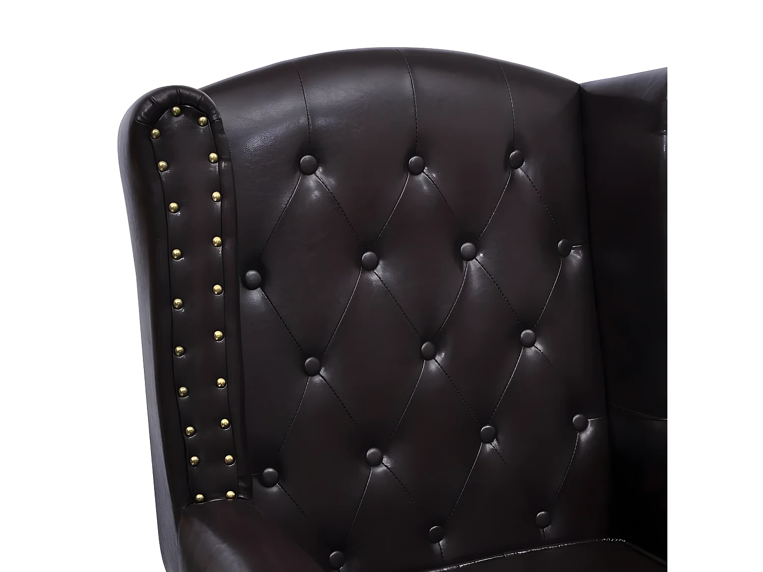 Fauteuil avec repose-pied Marron foncé Similicuir