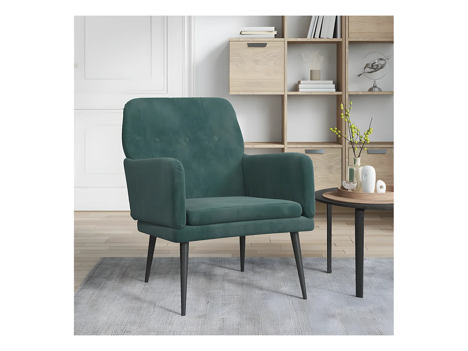 Fauteuil Vert foncé 62x79x79 cm Velours