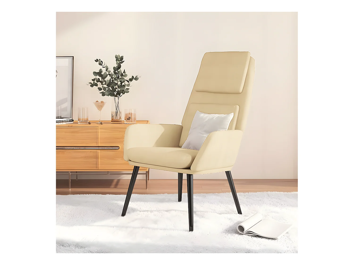 Chaise de relaxation Crème Tissu