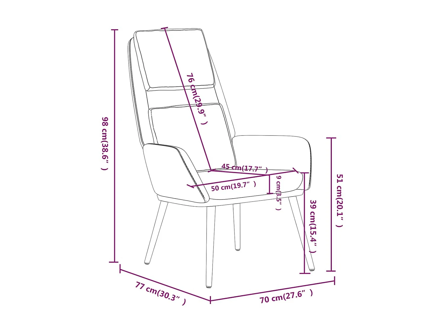 Chaise de relaxation Crème Tissu