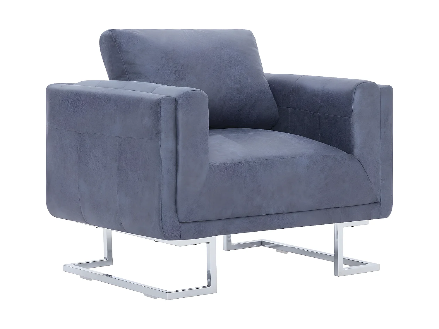 Kubusfauteuil Grijs Kunstsuède leer