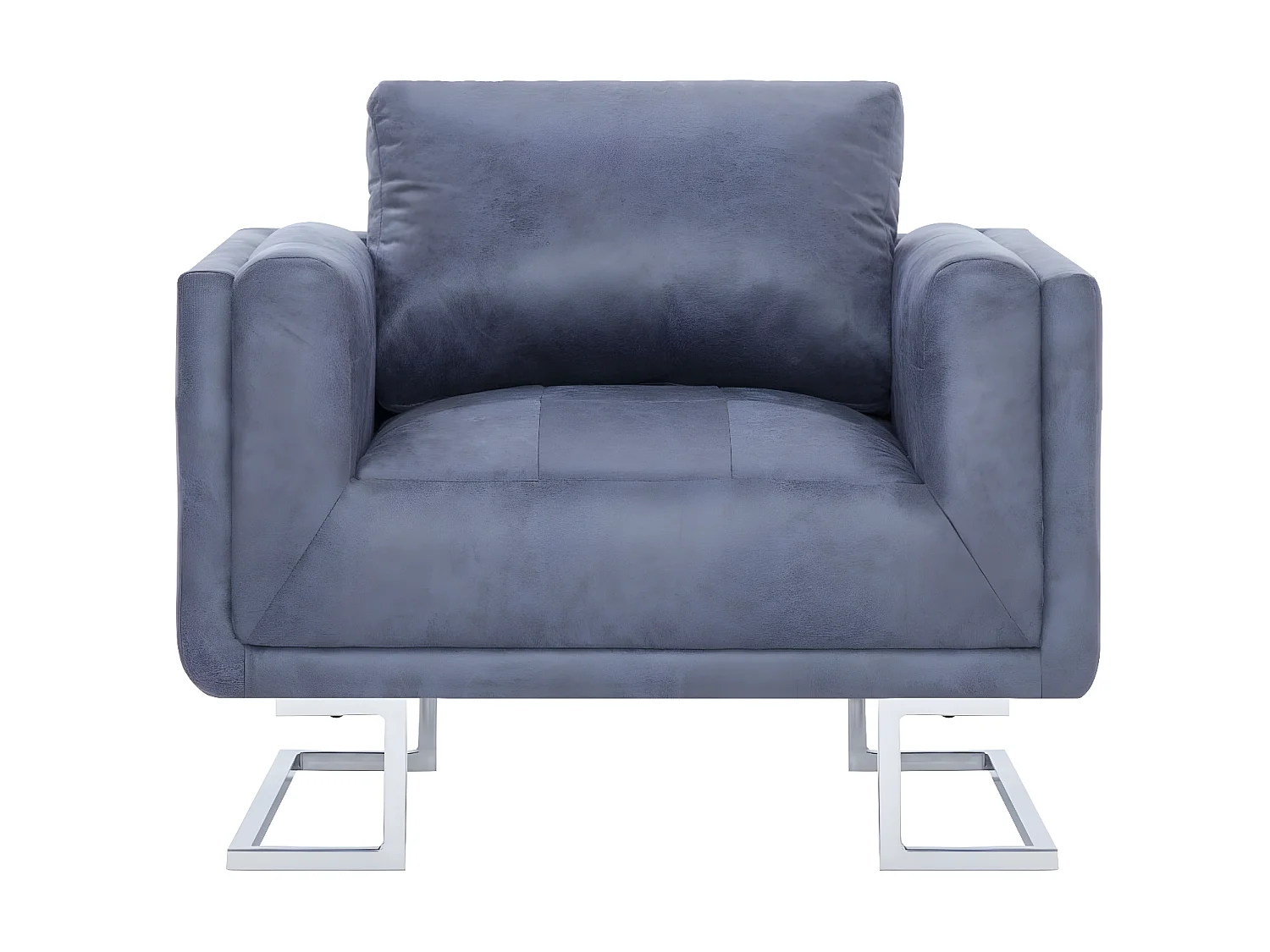 Kubusfauteuil Grijs Kunstsuède leer