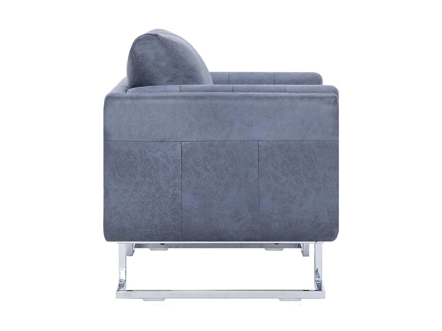 Kubusfauteuil Grijs Kunstsuède leer