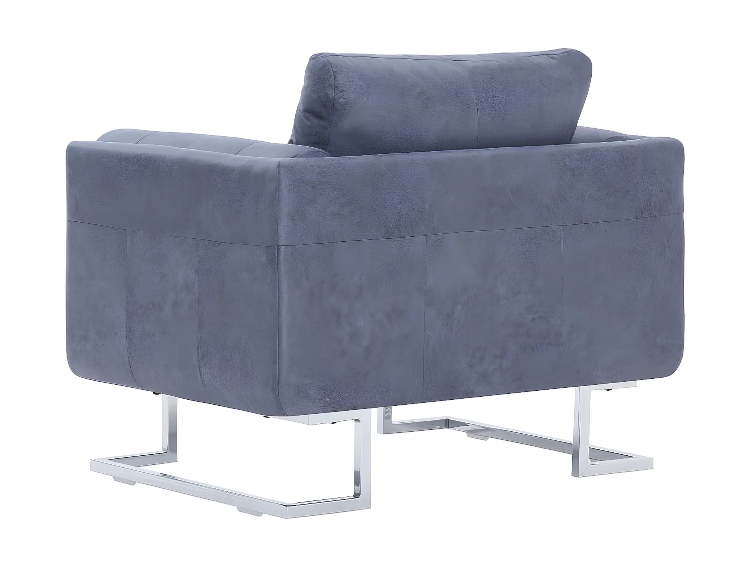 Kubusfauteuil Grijs Kunstsuède leer