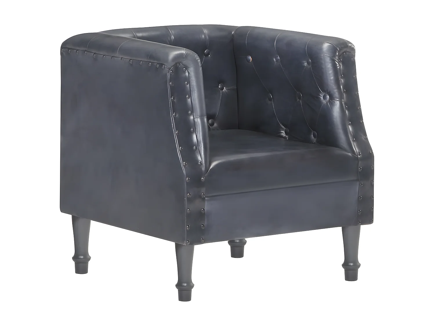 Poltrona grigia in vera pelle