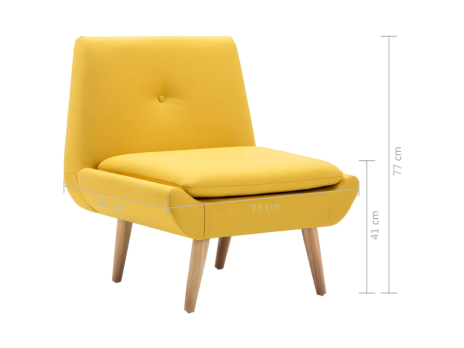 Sillón sin brazos Tela Amarilla