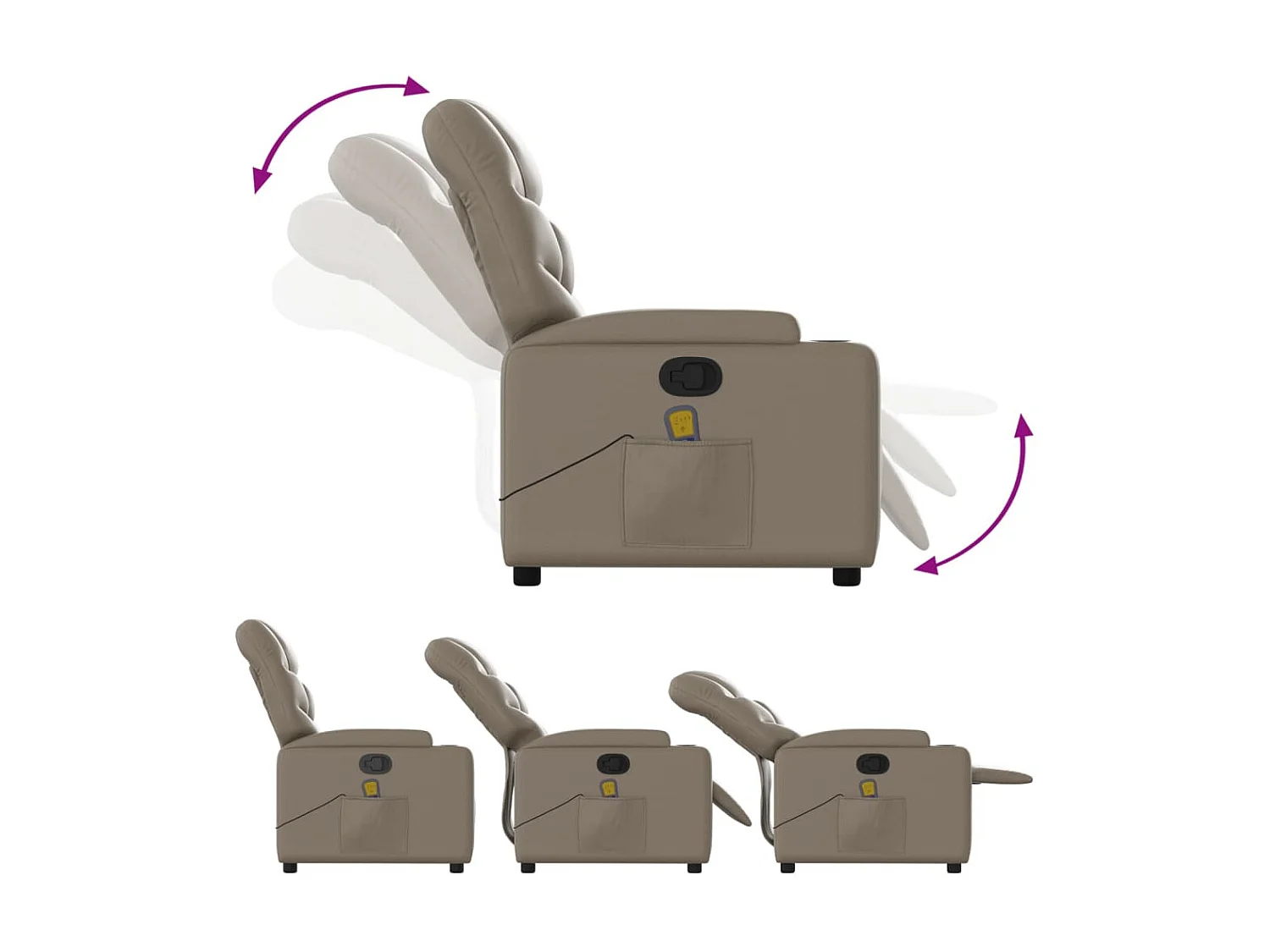 Fauteuil de massage inclinable Cappuccino Similicuir