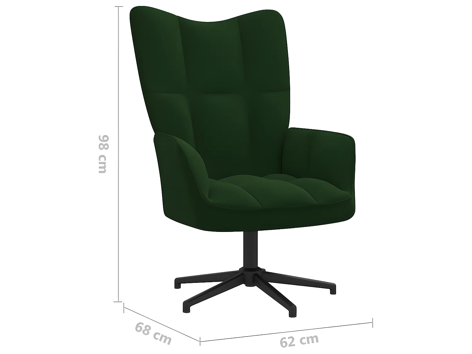 Chaise de relaxation avec repose-pied Vert foncé Velours