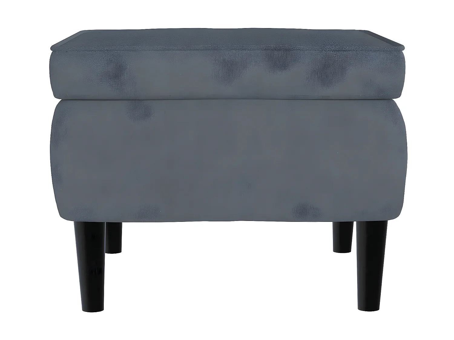 Poltrona lateral com banco de veludo cinza escuro