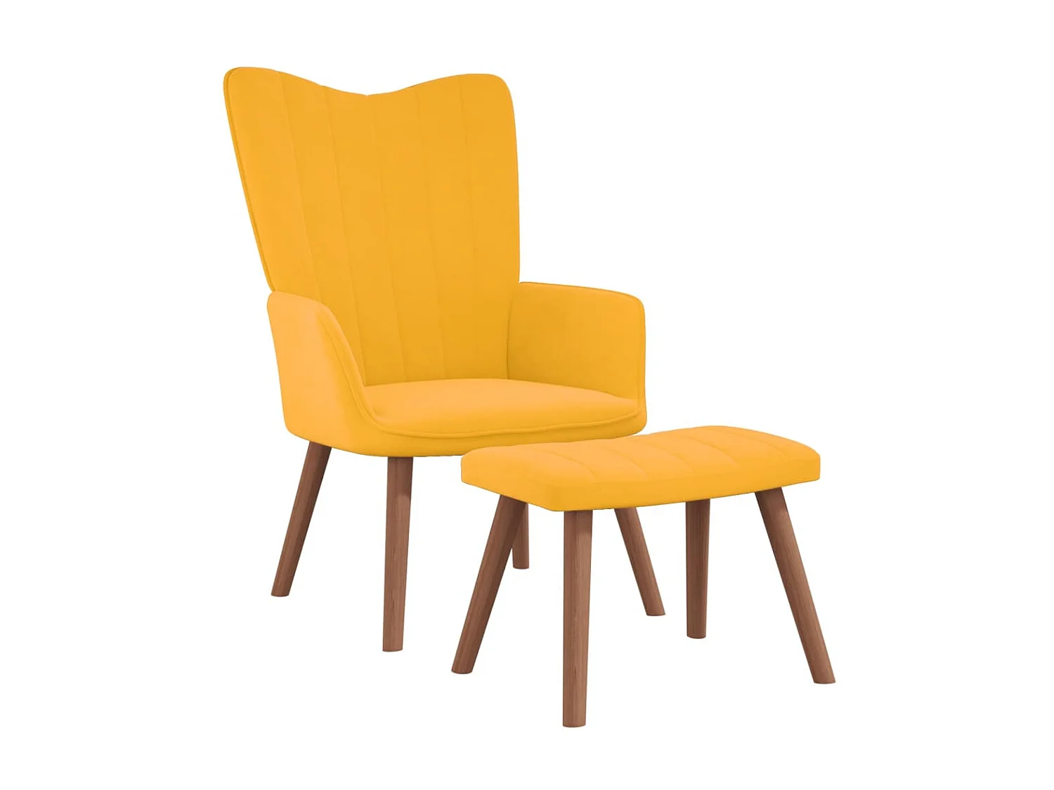 Sillón de relajación con reposapiés Terciopelo amarillo mostaza