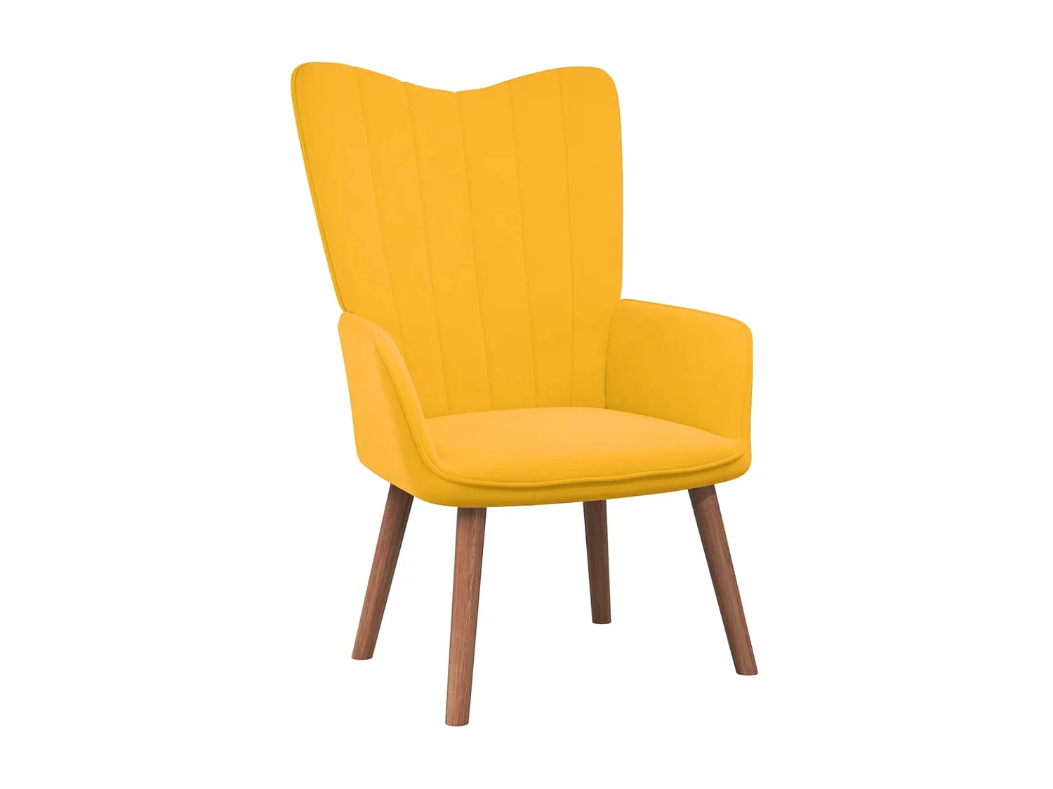 Chaise de relaxation avec repose-pied Jaune moutarde Velours