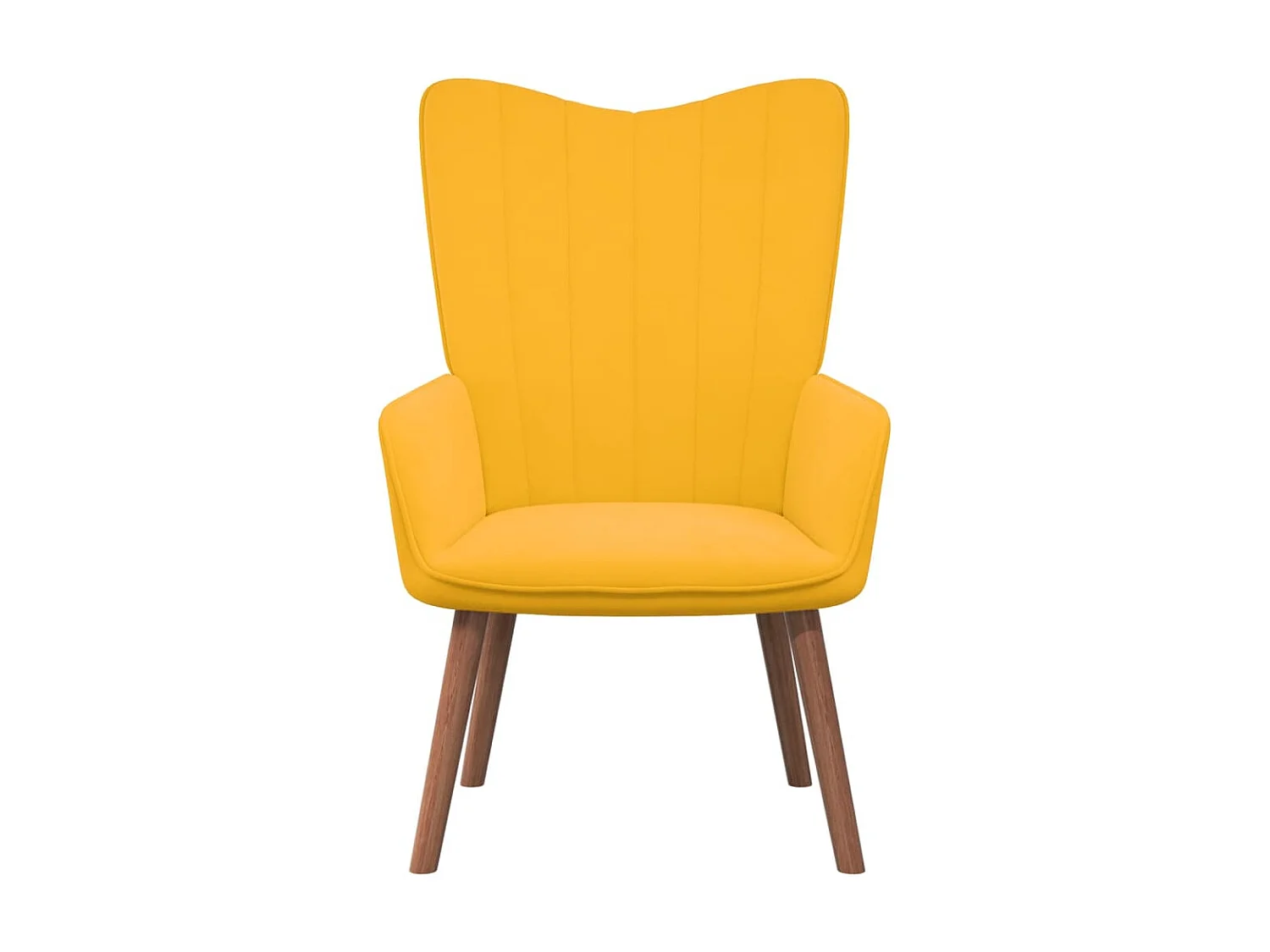 Chaise de relaxation avec repose-pied Jaune moutarde Velours