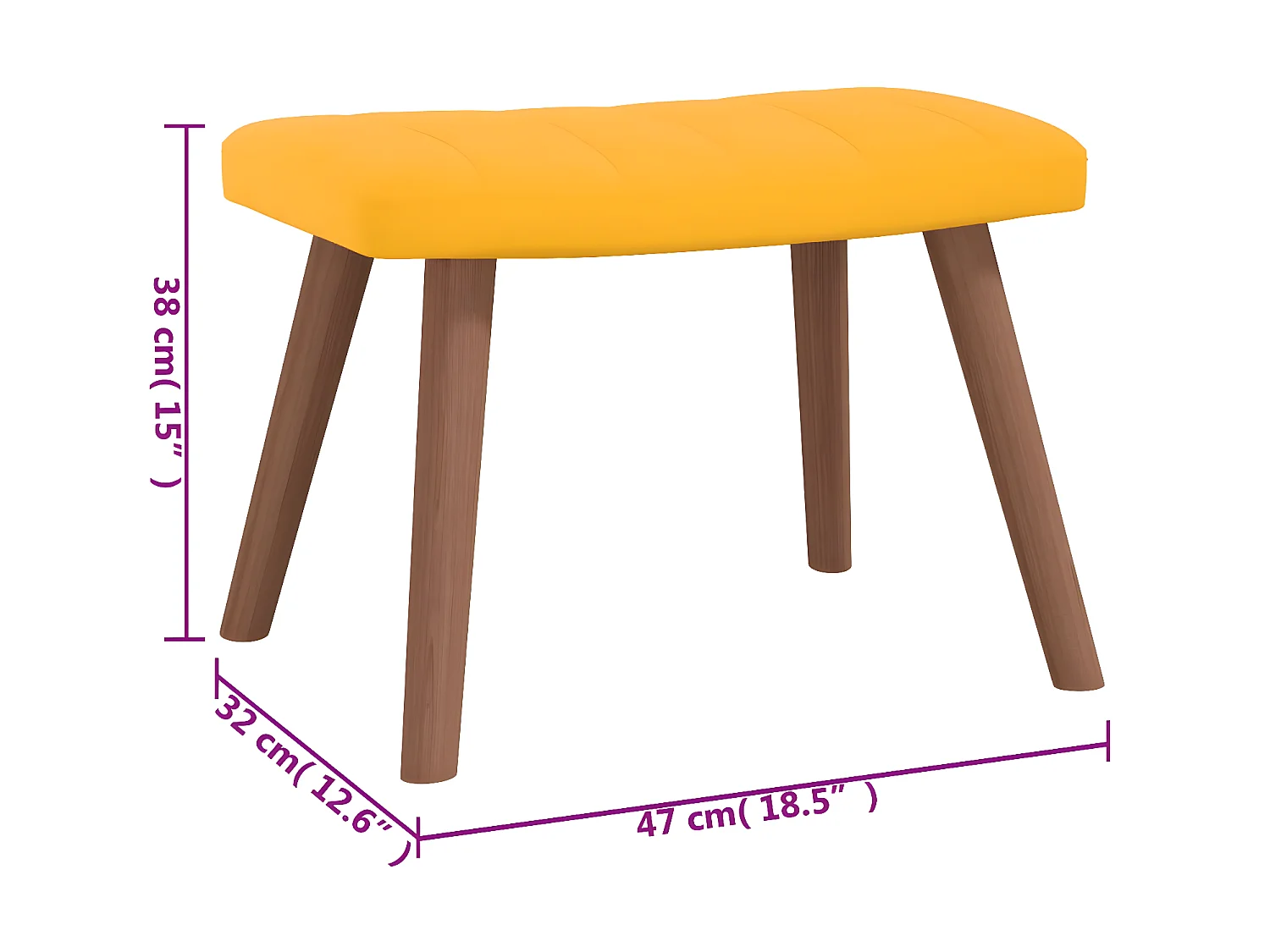 Chaise de relaxation avec repose-pied Jaune moutarde Velours