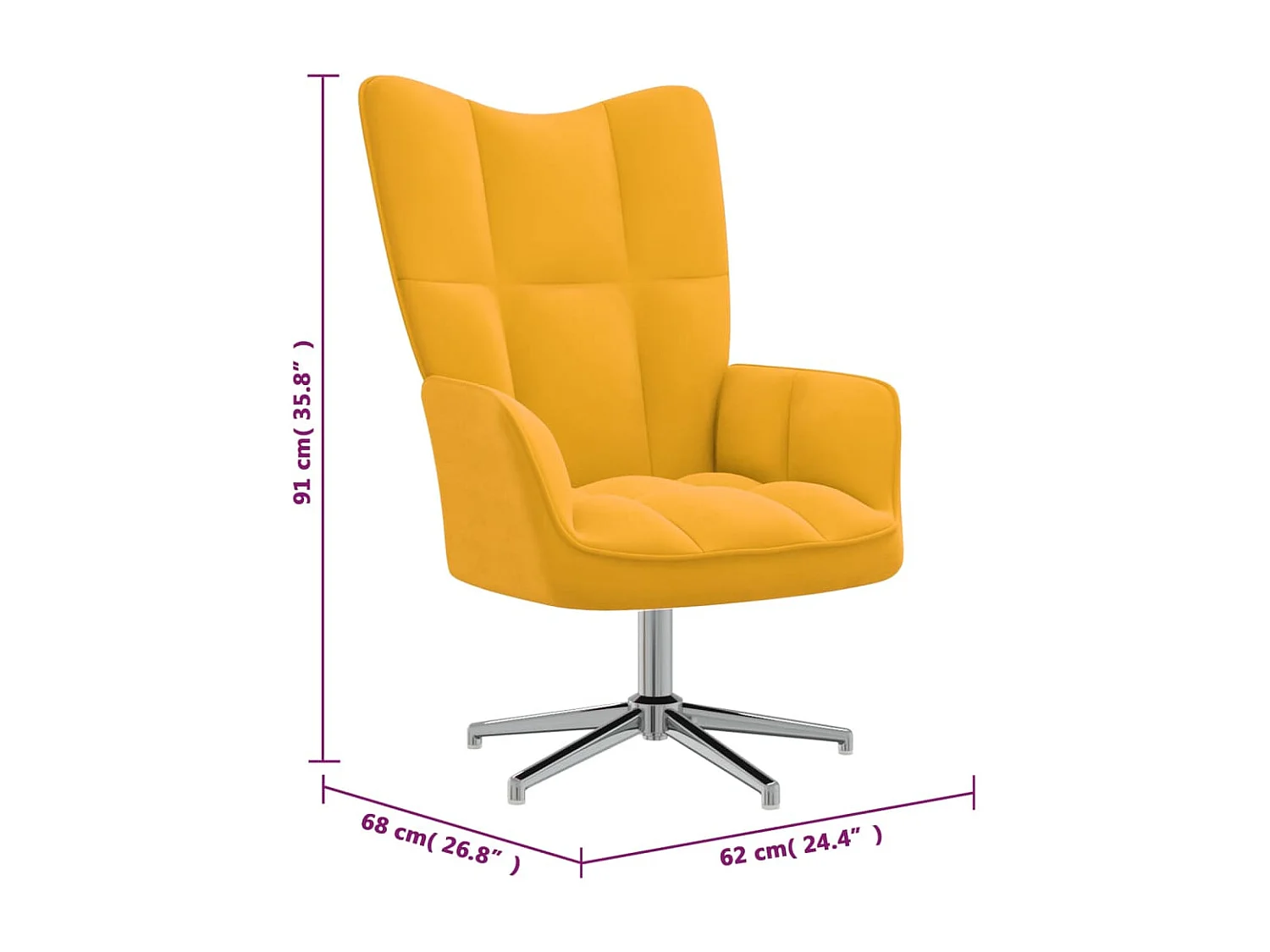 Poltrona relax Velluto giallo senape