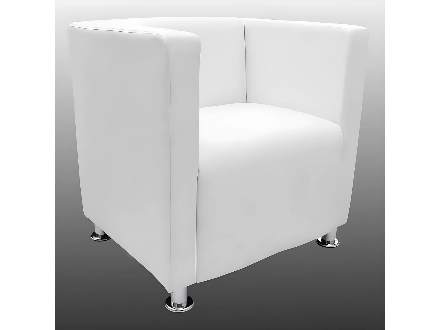 Fauteuil cube Blanc Similicuir