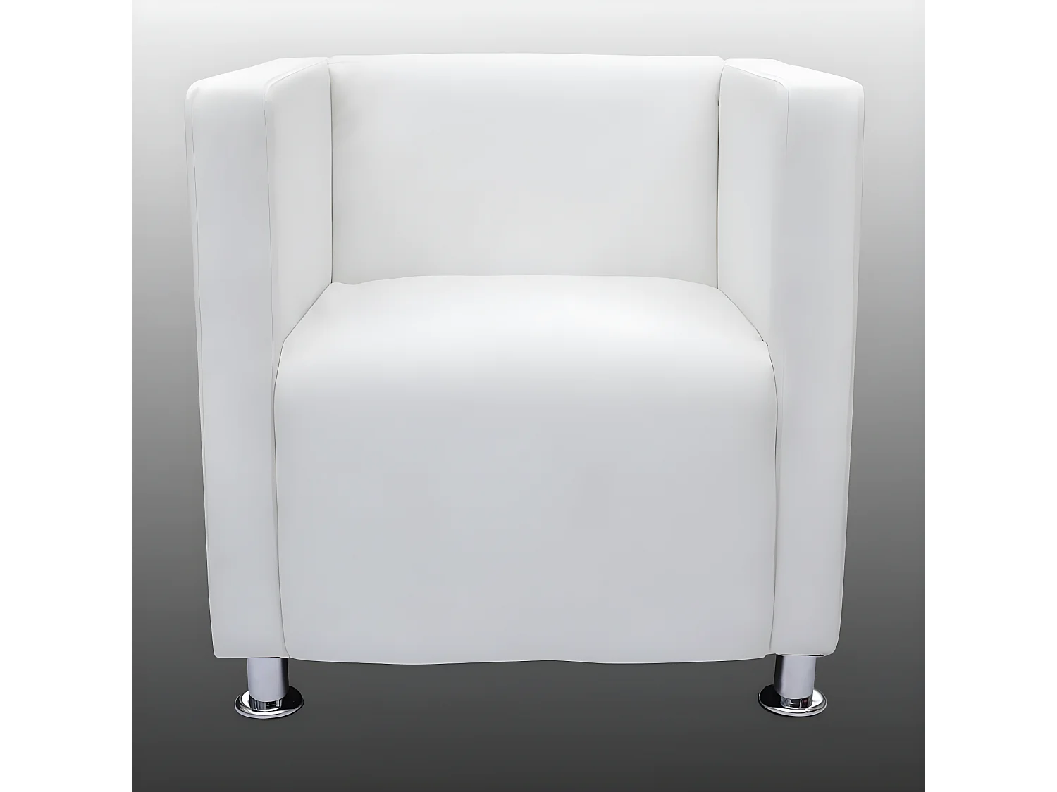 Fauteuil cube Blanc Similicuir