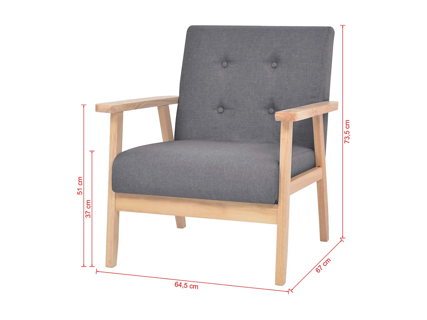 Fauteuil Gris foncé Tissu