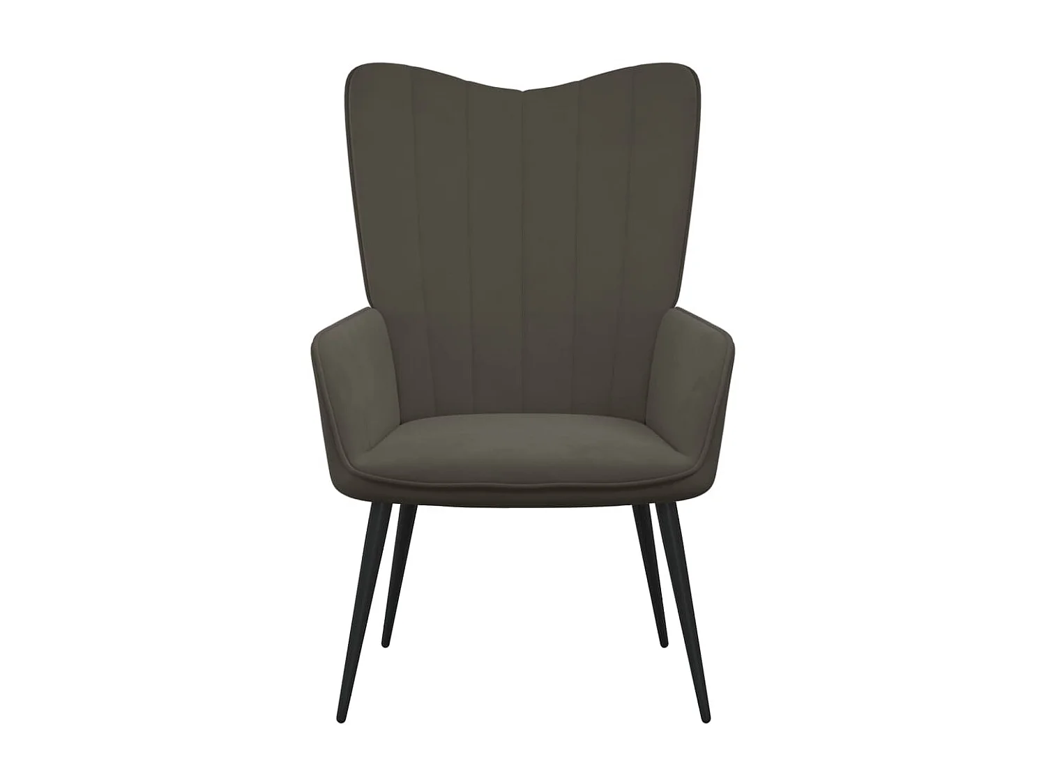 Chaise de relaxation avec repose-pied Gris foncé Velours