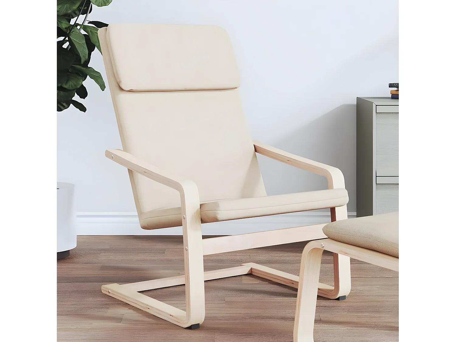 Cadeira de relaxamento Tecido Creme