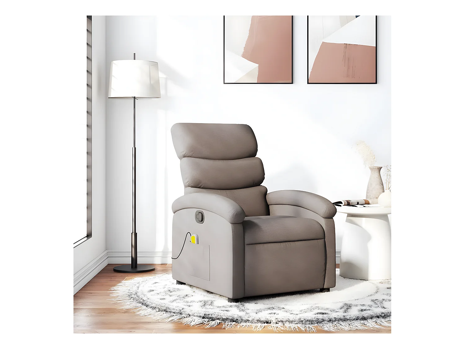 Fauteuil de massage inclinable Taupe Tissu
