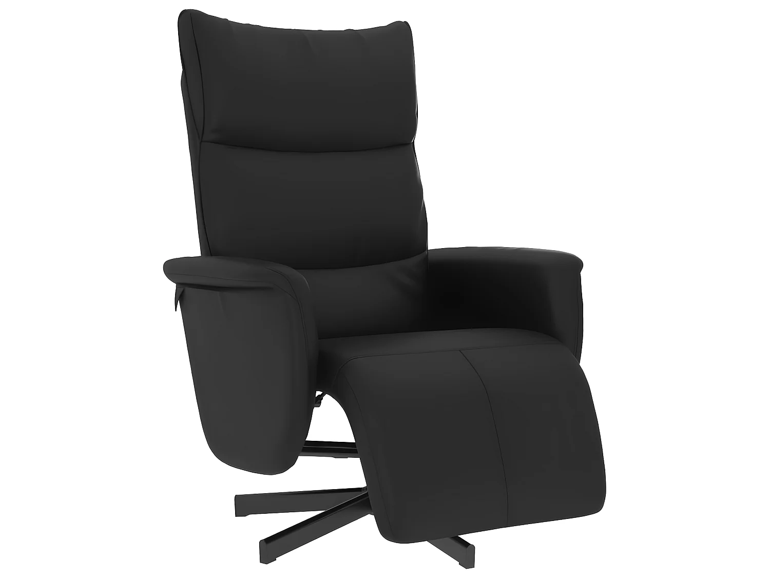 Fauteuil inclinable avec repose-pieds noir similicuir