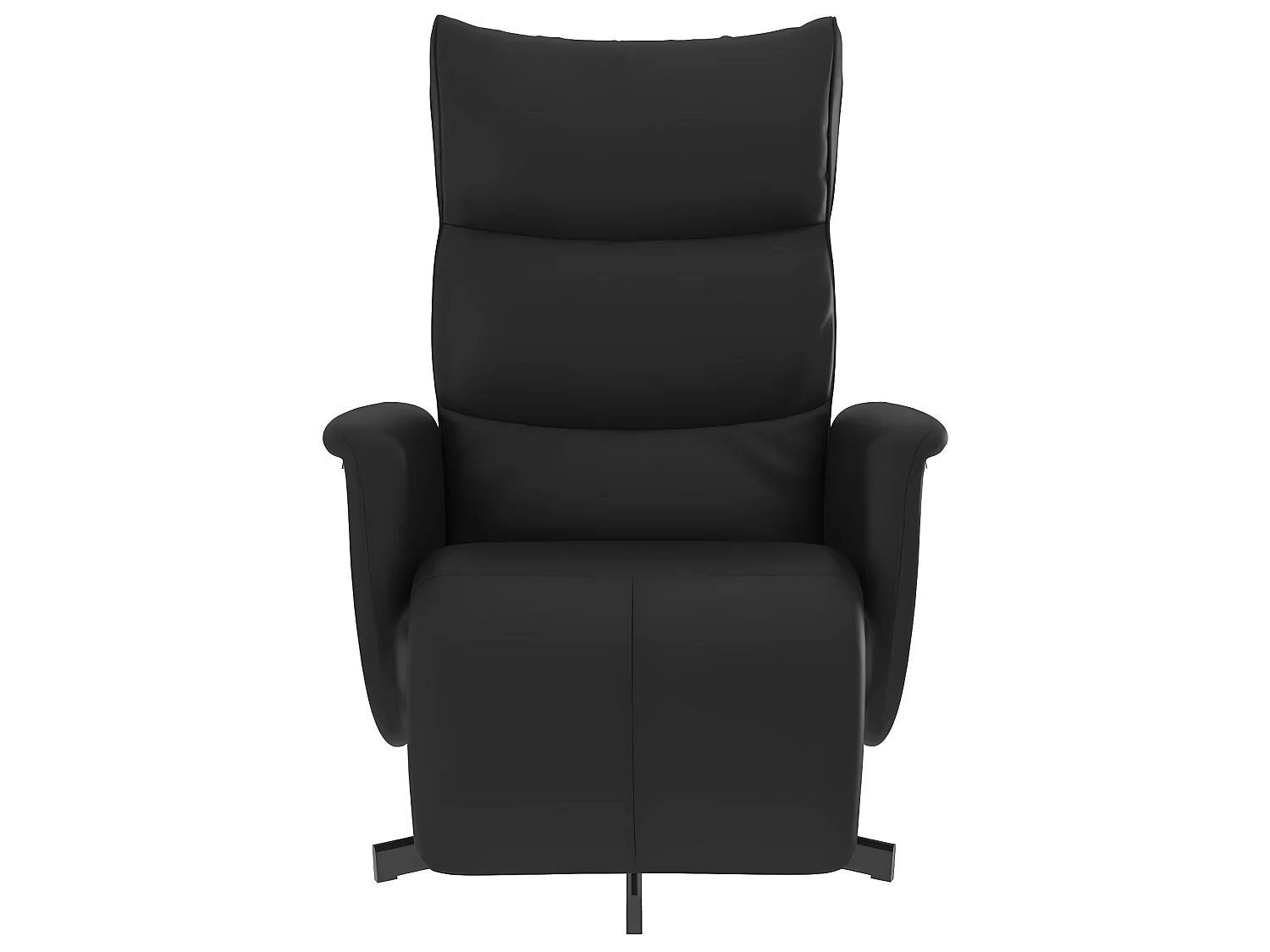 Fauteuil inclinable avec repose-pieds noir similicuir