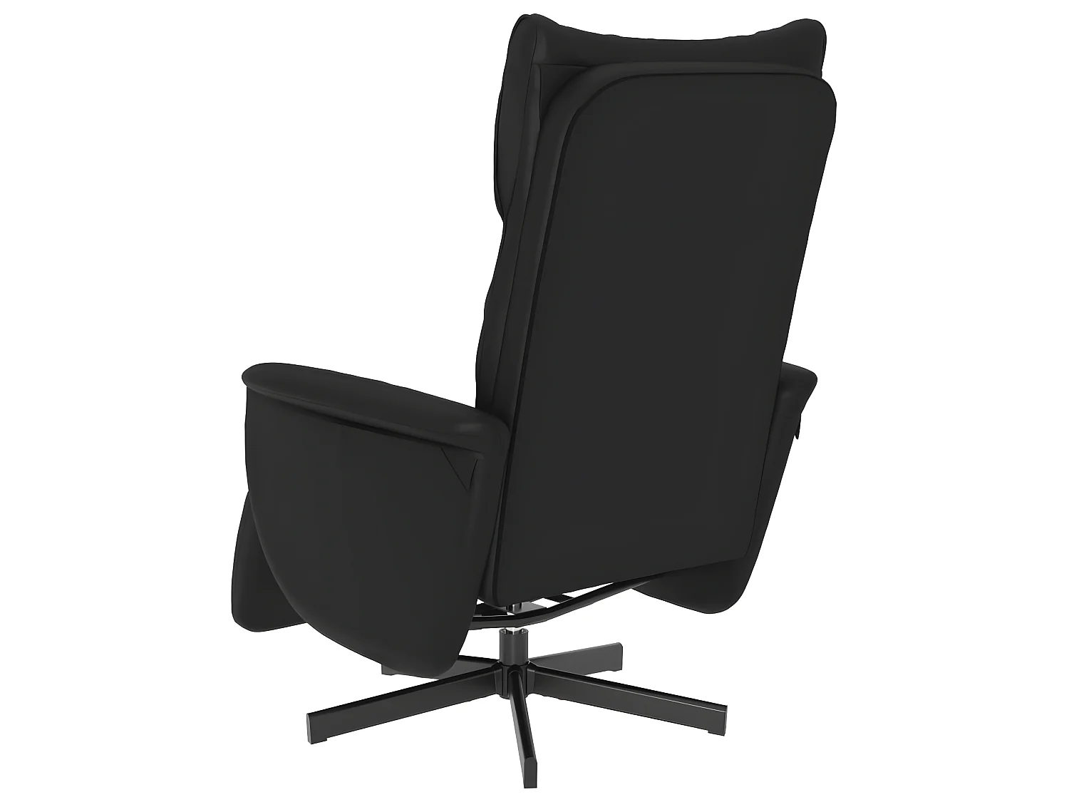 Fauteuil inclinable avec repose-pieds noir similicuir