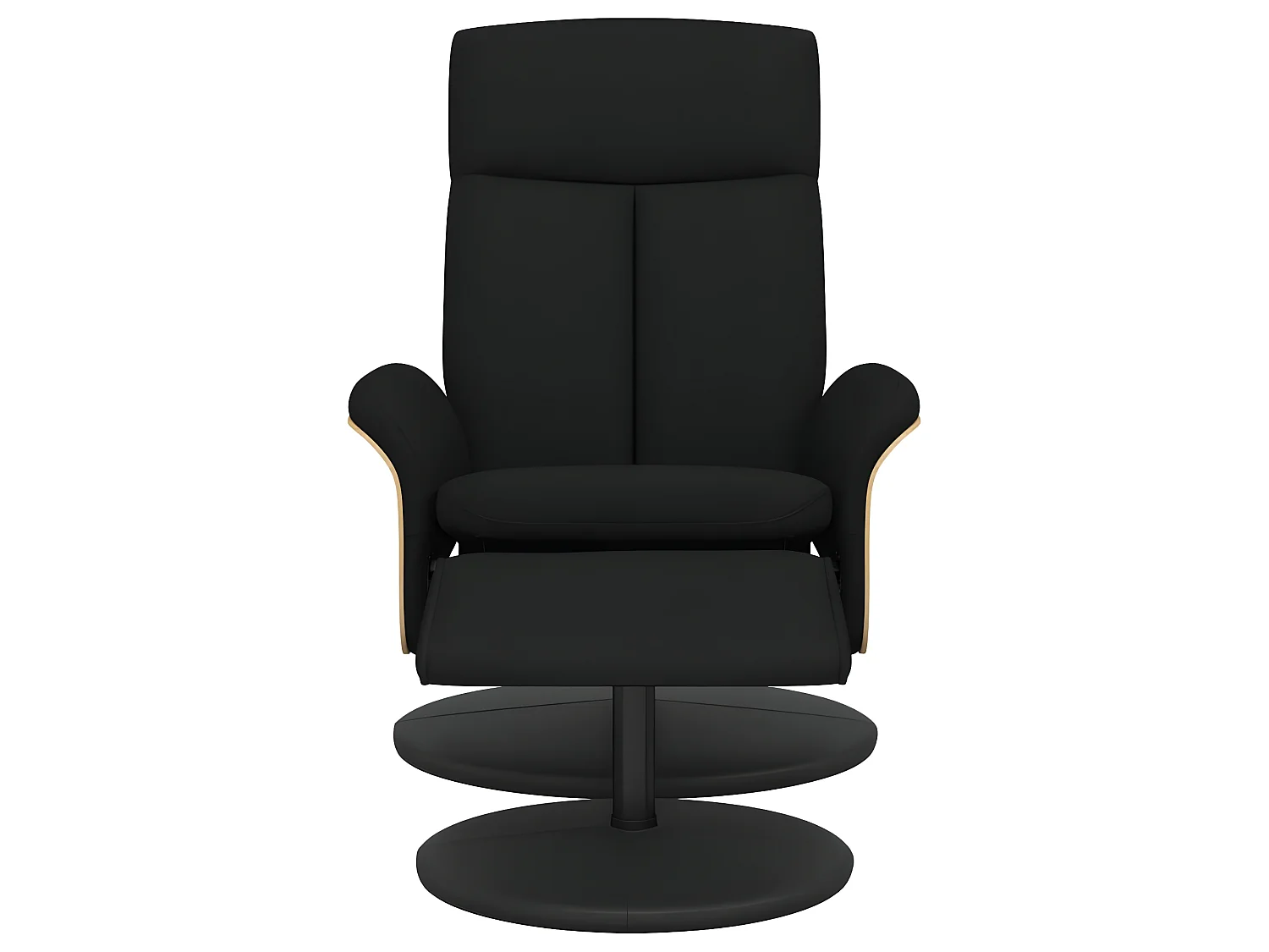 Sedia reclinabile con poggiapiedi in tessuto nero