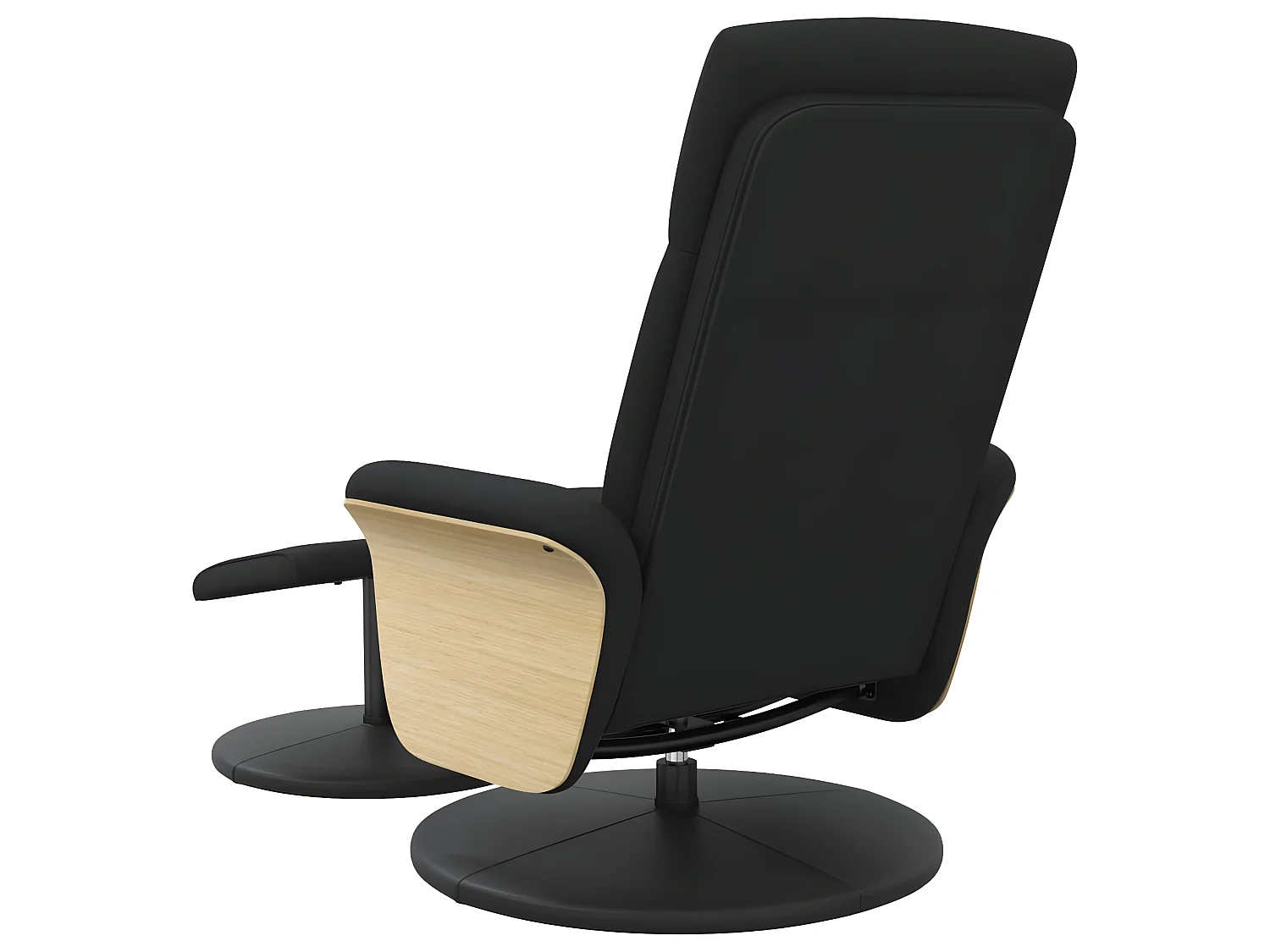 Sedia reclinabile con poggiapiedi in tessuto nero