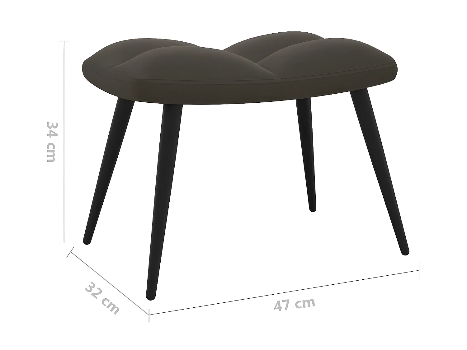 Poltrona relax con poggiapiedi Velluto grigio scuro