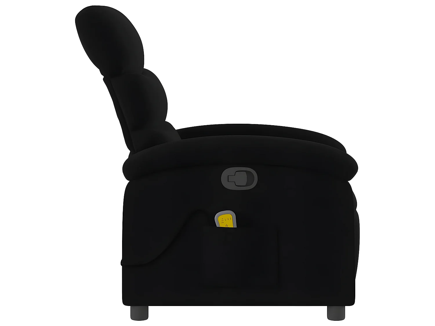 Poltrona massaggiante reclinabile in tessuto nero