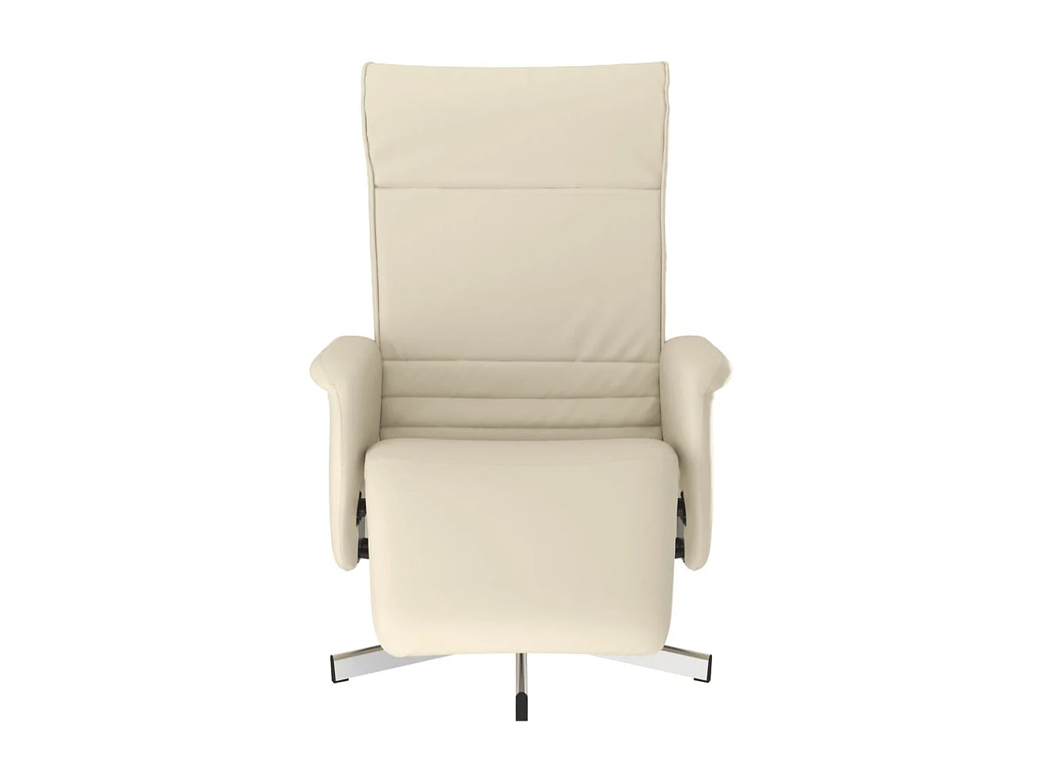 Fauteuil inclinable avec repose-pieds crème similicuir
