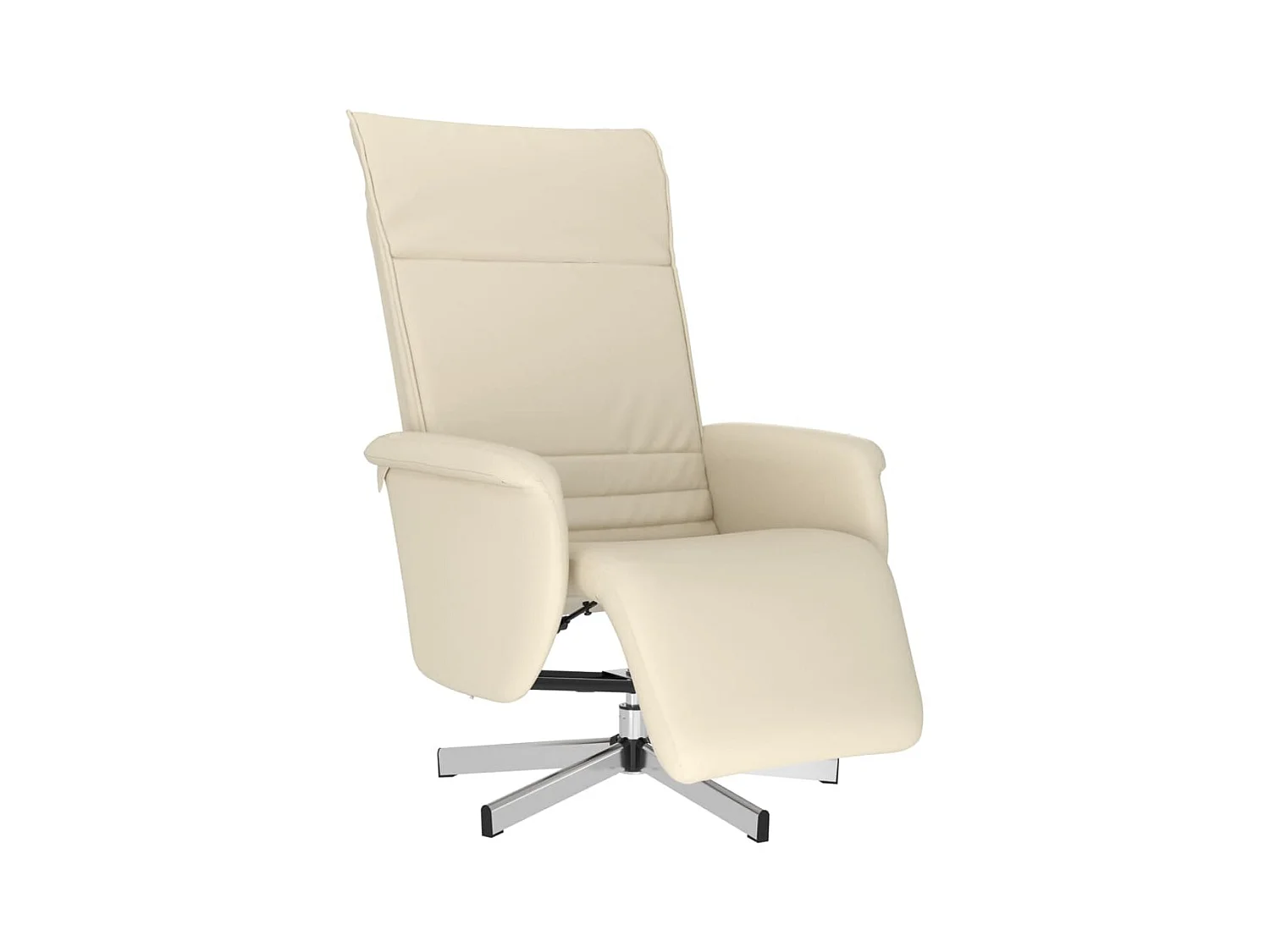 Fauteuil inclinable avec repose-pieds crème similicuir