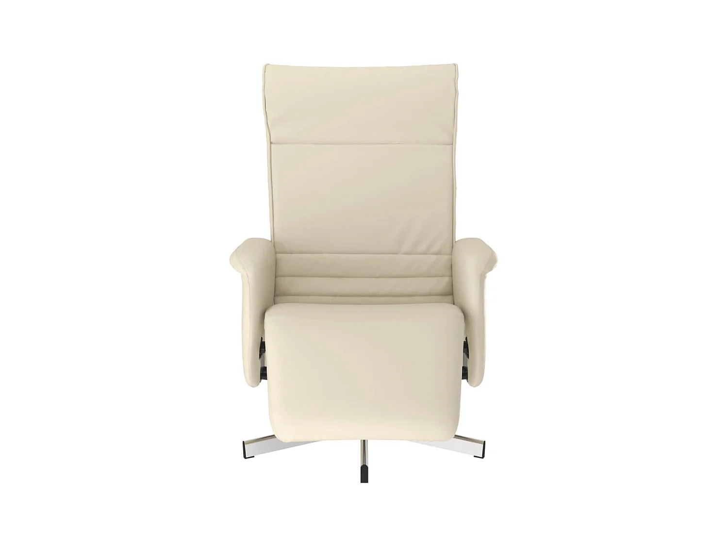 Fauteuil inclinable avec repose-pieds crème similicuir