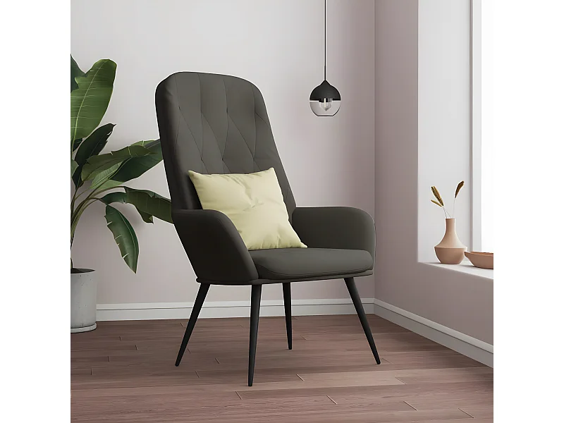 Chaise de relaxation Gris foncé Velours