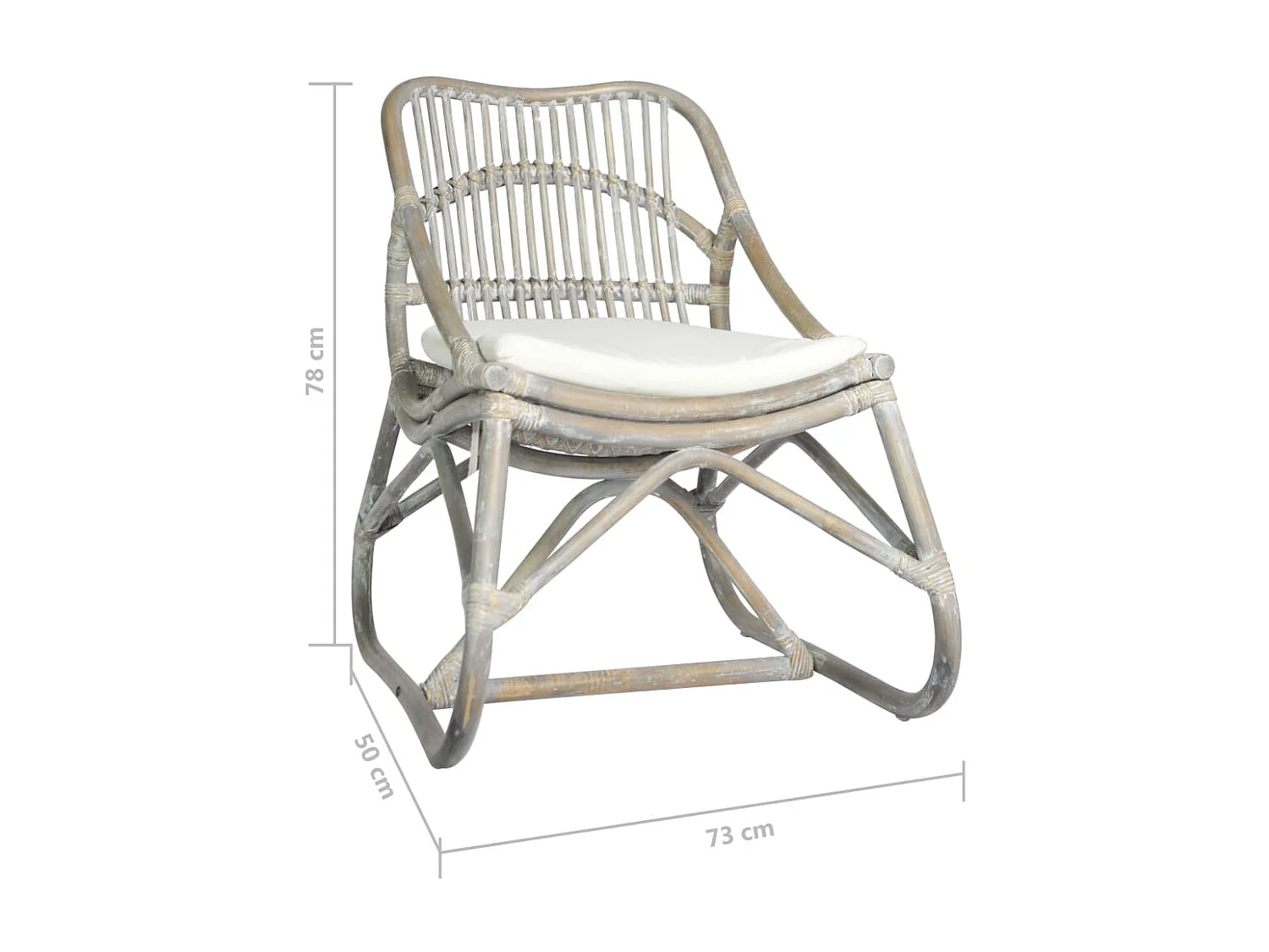 Chaise en rotin Gris Lin