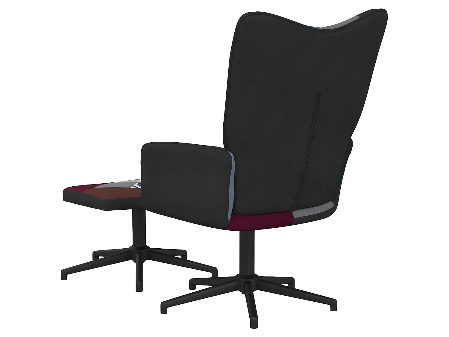 Chaise de relaxation avec repose-pied Patchwork Tissu