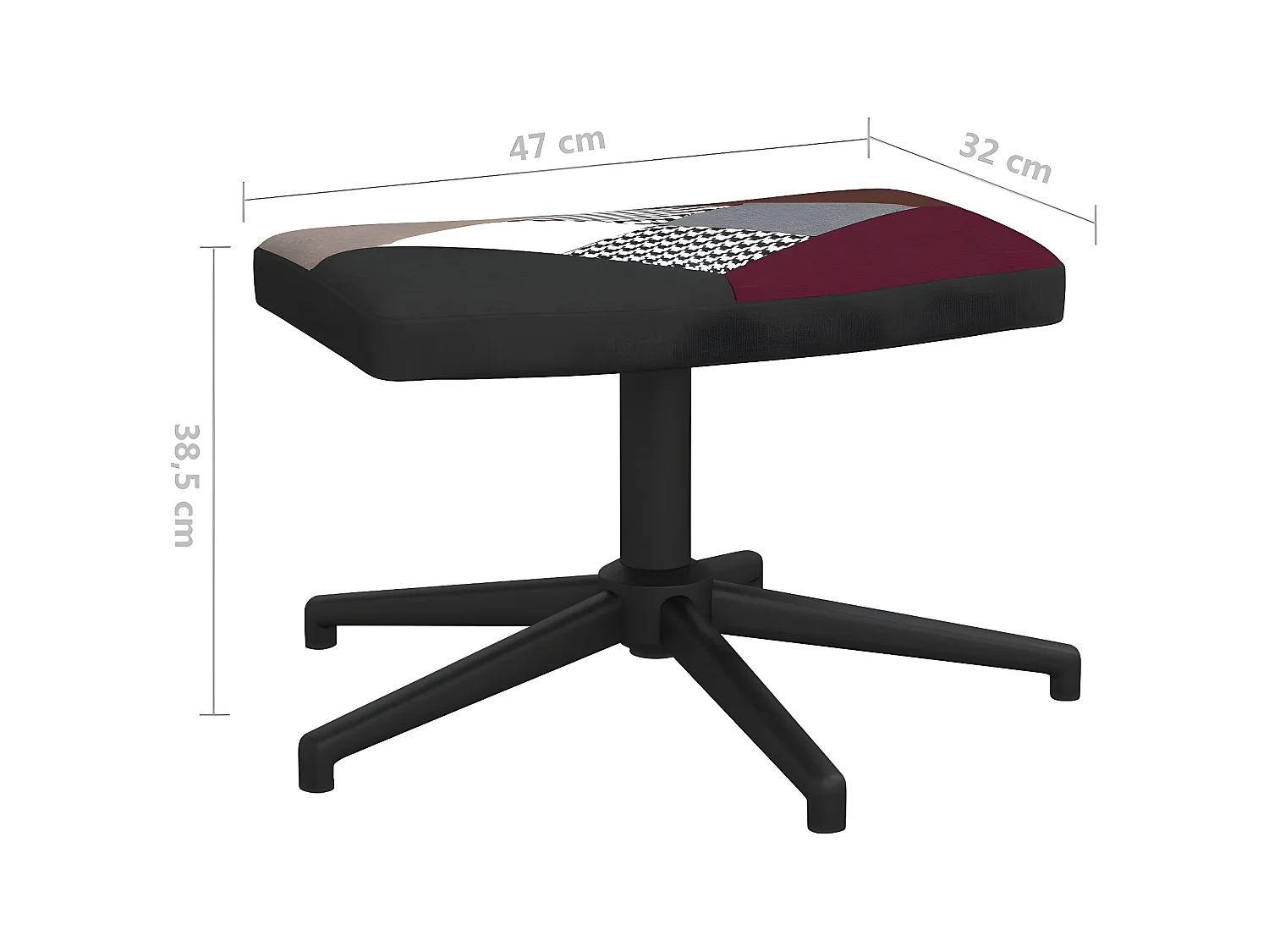 Chaise de relaxation avec repose-pied Patchwork Tissu