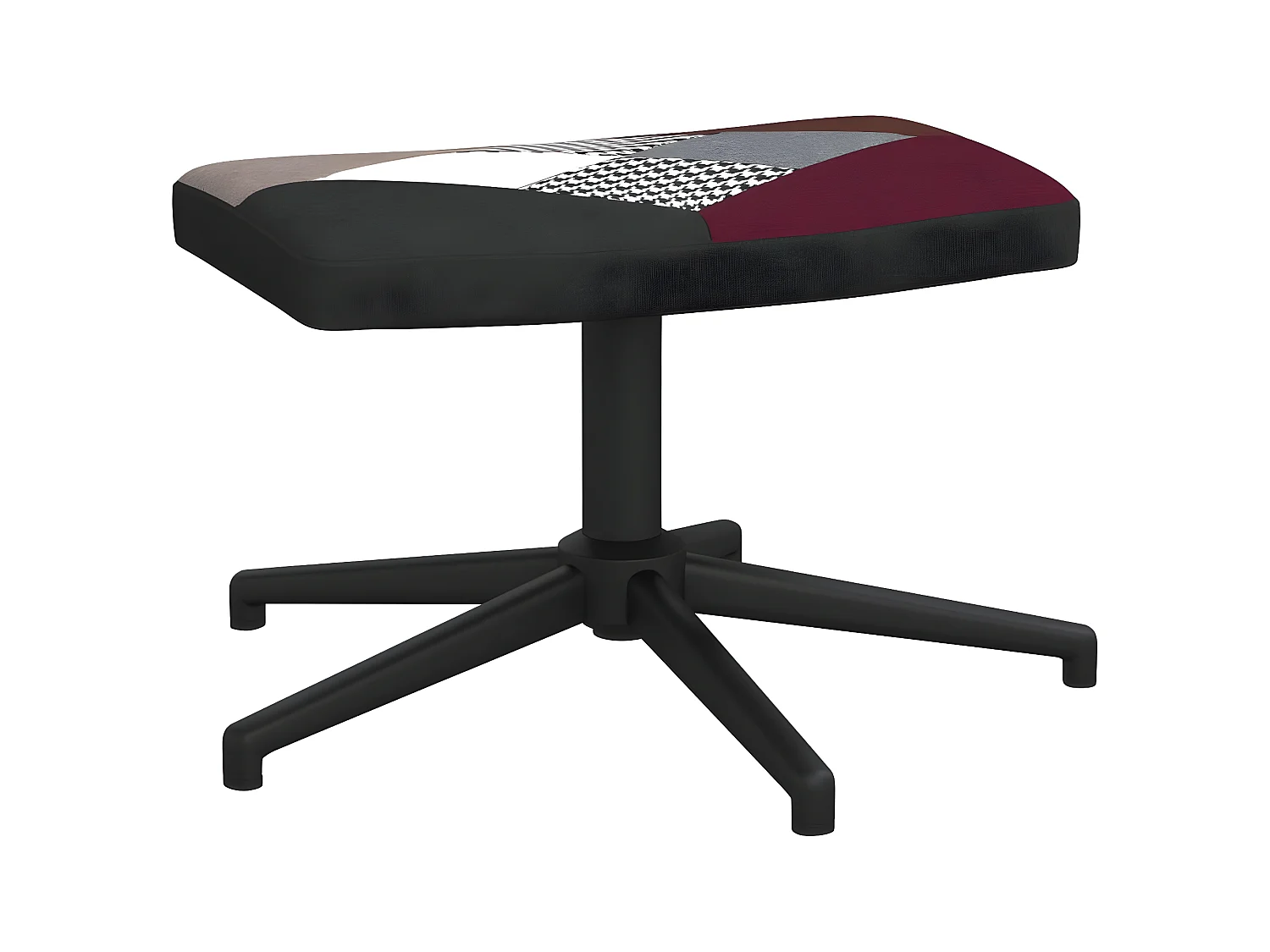 Chaise de relaxation avec repose-pied Patchwork Tissu