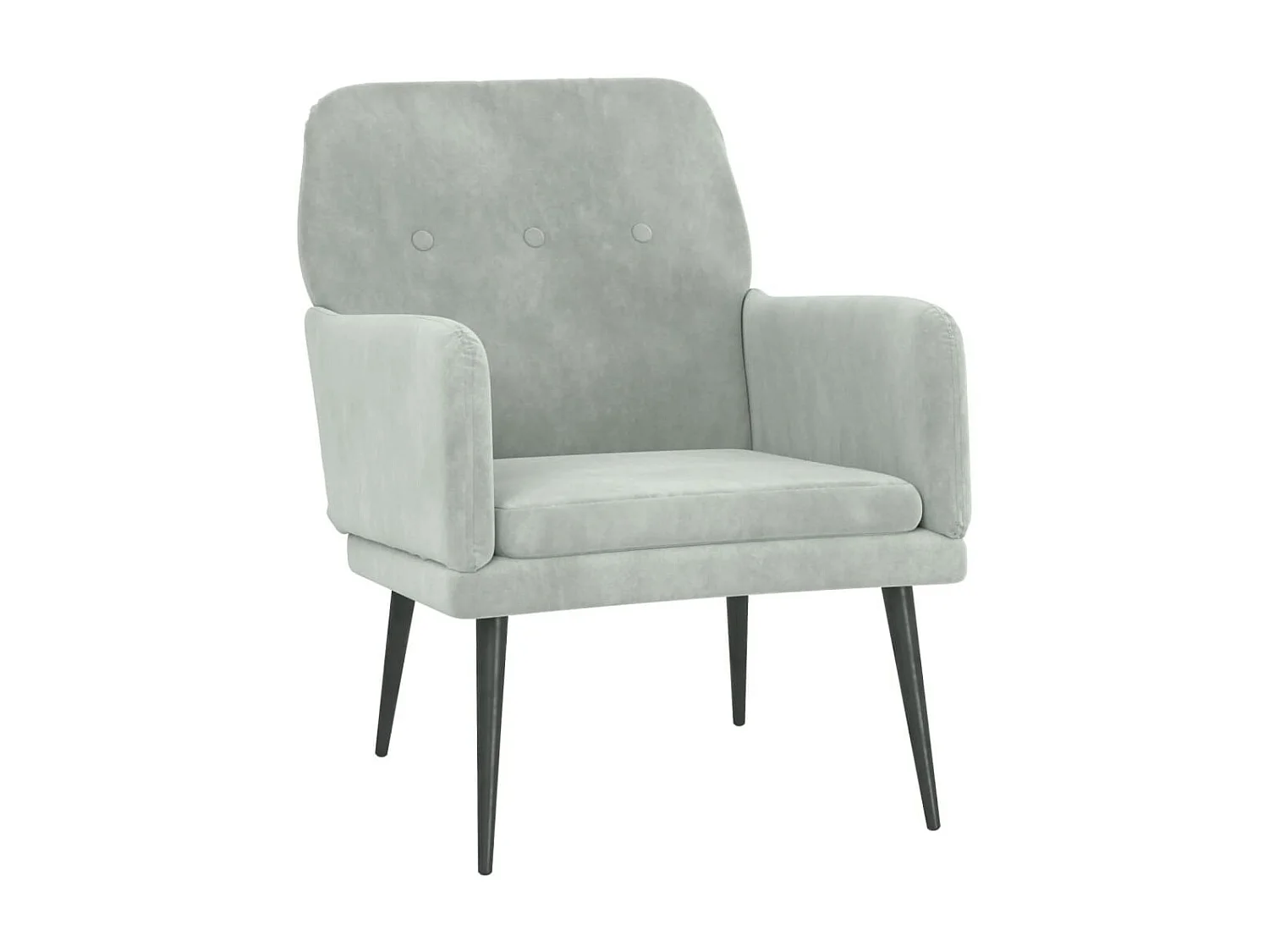 Fauteuil Gris clair 62x79x79 cm Velours