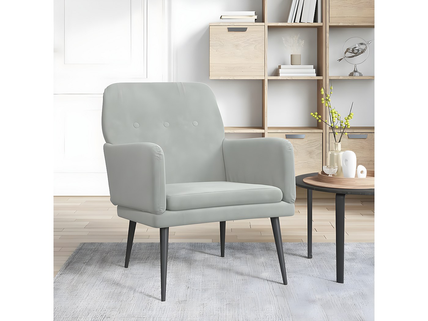 Fauteuil | chaise de salon | siège confortable gris clair 62x79x79 cm